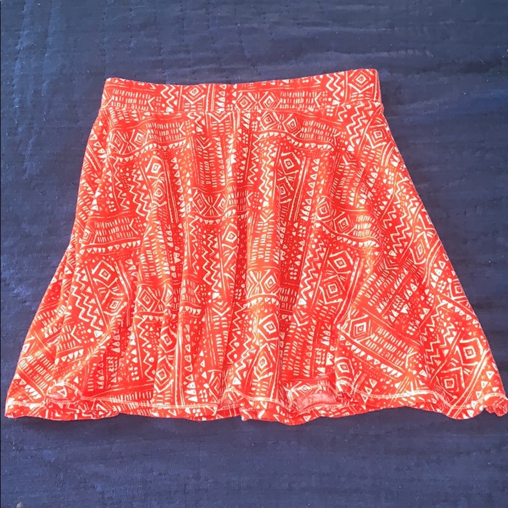 Orange patterned skirt